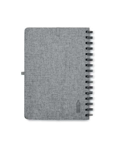 Libreta A5 de RPET Geraldton espiral con soporte para móvil PERSONALIZABLE