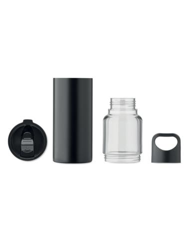 Botella y vaso 2 en 1 Drenovci tritán y acero inoxidable reciclado 610 ml PERSONALIZABLE