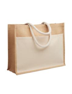 Bolsa de yute y algodón Fukuoka asas cortas PERSONALIZABLE