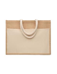 Bolsa de yute y algodón Fukuoka asas cortas PERSONALIZABLE 2