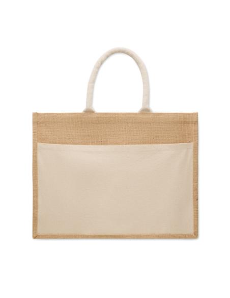 Bolsa de yute y algodón Fukuoka asas cortas PERSONALIZABLE