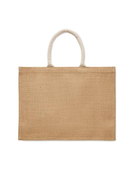 Bolsa de yute y algodón Fukuoka asas cortas PERSONALIZABLE