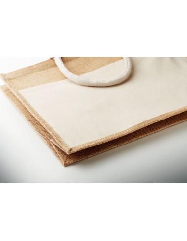 Bolsa de yute y algodón Fukuoka asas cortas PERSONALIZABLE