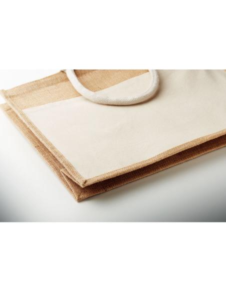 Bolsa de yute y algodón Fukuoka asas cortas PERSONALIZABLE