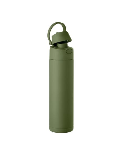 Botella de acero inoxidable reciclado Gaborone pared simple 650ml PERSONALIZABLE