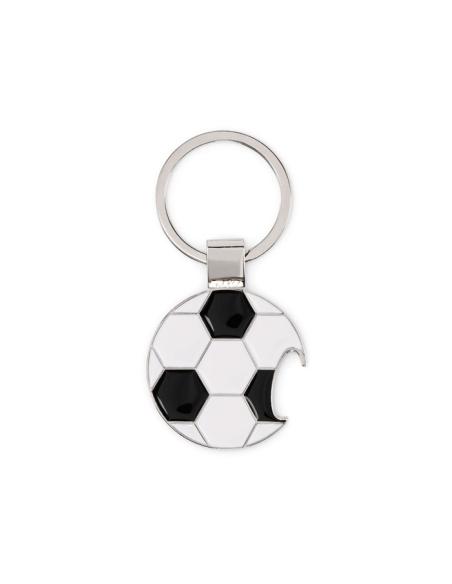 Llavero metálico Fornalutx con forma de balón de fútbol y abridor PERSONALIZABLE