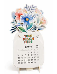 Calendario sobremesa tarro de flores PERSONALIZADO