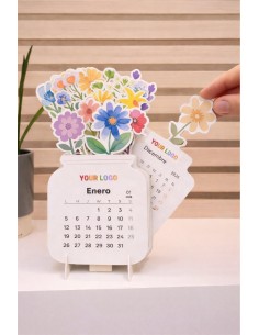 Calendario sobremesa tarro de flores PERSONALIZADO 2