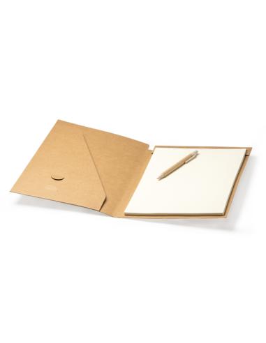 Carpeta de cartón reciclado La Asomada con bloc y bolígrafo PERSONALIZABLE