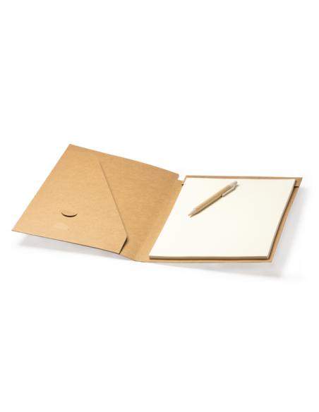 Carpeta de cartón reciclado La Asomada con bloc y bolígrafo PERSONALIZABLE