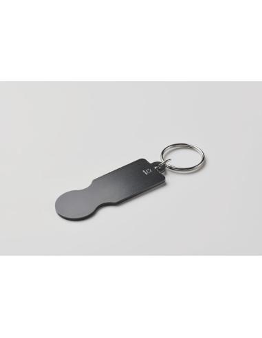 Llavero DE ALUMINIO RECICLADO Essen con ficha de carrito PERSONALIZABLE