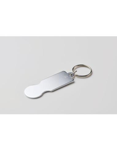 Llavero DE ALUMINIO RECICLADO Essen con ficha de carrito PERSONALIZABLE