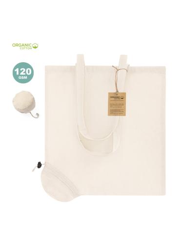 Bolsa de algodón orgánico 120g/m2 Donostia natural plegable PERSONALIZABLE