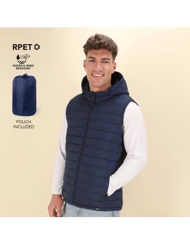 Chaleco RPET unisex Dempax con capucha PERSONALIZABLE