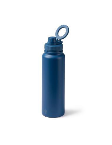 Botella de acero inoxidable reciclado Los Barros doble capa asa para móvil 1 litro PERSONALIZABLE