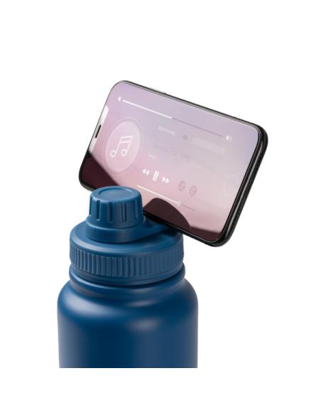 Botella de acero inoxidable reciclado Los Barros doble capa asa para móvil 1 litro PERSONALIZABLE