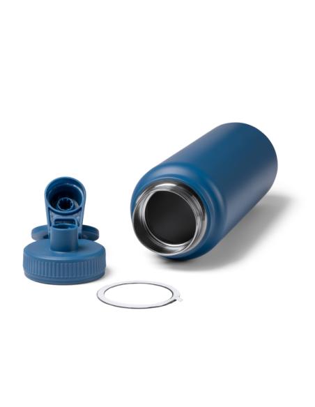 Botella de acero inoxidable reciclado Los Barros doble capa asa para móvil 1 litro PERSONALIZABLE