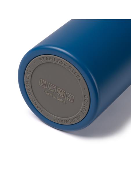 Botella de acero inoxidable reciclado Los Barros doble capa asa para móvil 1 litro PERSONALIZABLE