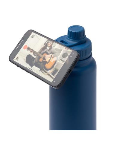 Botella de acero inoxidable reciclado Los Barros doble capa asa para móvil 1 litro PERSONALIZABLE