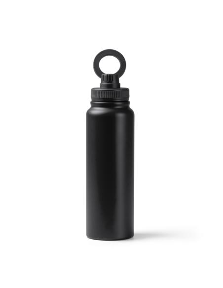 Botella de acero inoxidable reciclado Los Barros doble capa asa para móvil 1 litro PERSONALIZABLE