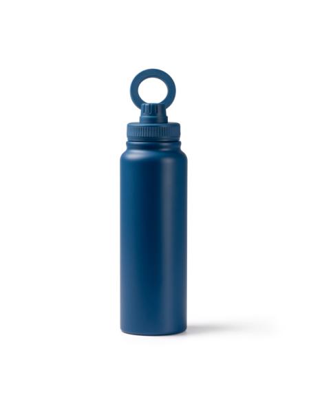 Botella de acero inoxidable reciclado Los Barros doble capa asa para móvil 1 litro PERSONALIZABLE