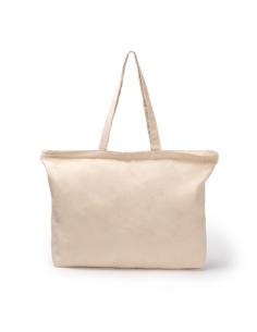 Bolsa de tela Las Indias de algodón 230g/m2 con fuelle, cierre cremallera y bolsillo interior PERSONALIZABLE