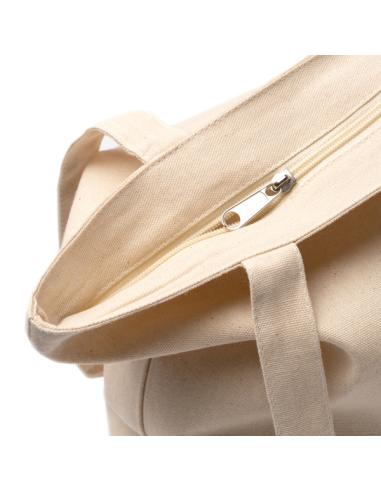 Bolsa de tela Las Nieves algodón 230g/m2 con fuelle y cierre cremallera PERSONALIZABLE