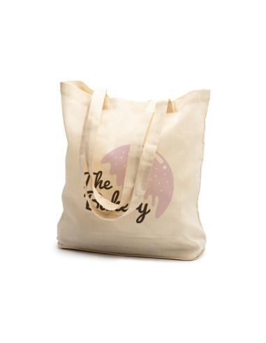 Bolsa de tela plegable Las Galanas algodón 110g/m2 con base de yute PERSONALIZABLE