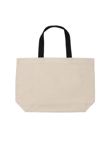 Bolsa de tela Ndjamena lona reciclada 240g/m2 natur asas negras PERSONALIZABLE
