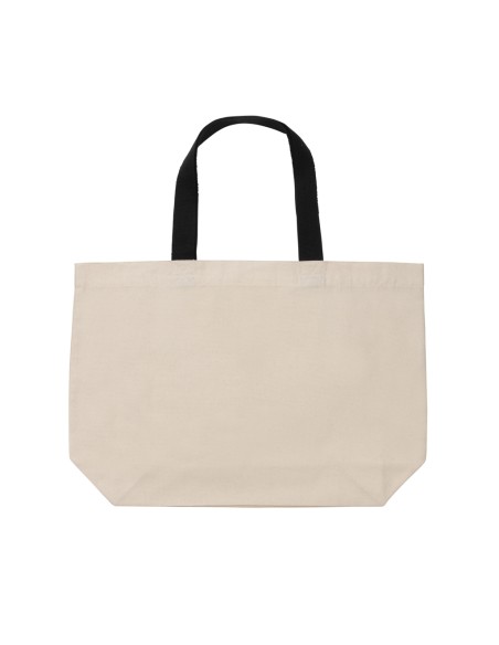 Bolsa de tela Ndjamena lona reciclada 240g/m2 natur asas negras PERSONALIZABLE
