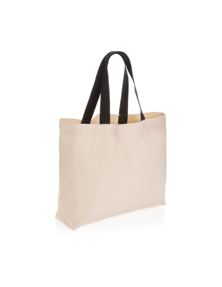 Bolsa de tela Ndjamena lona reciclada 240g/m2 natur asas negras PERSONALIZABLE