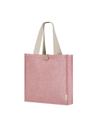 Bolsa de tela Navacerrada algodón reciclado y RPET 300g/m2 con asas gruesas, botón y fuelle PERSONALIZABLE