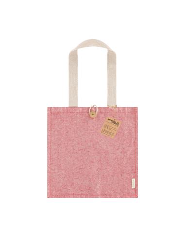 Bolsa de tela Navacerrada algodón reciclado y RPET 300g/m2 con asas gruesas, botón y fuelle PERSONALIZABLE