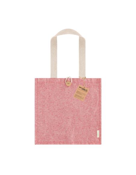 Bolsa de tela Navacerrada algodón reciclado y RPET 300g/m2 con asas gruesas, botón y fuelle PERSONALIZABLE