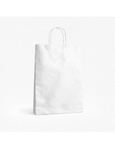 Bolsa de papel take away Moya 100g/m2 blanca asa rizada PERSONALIZABLE
