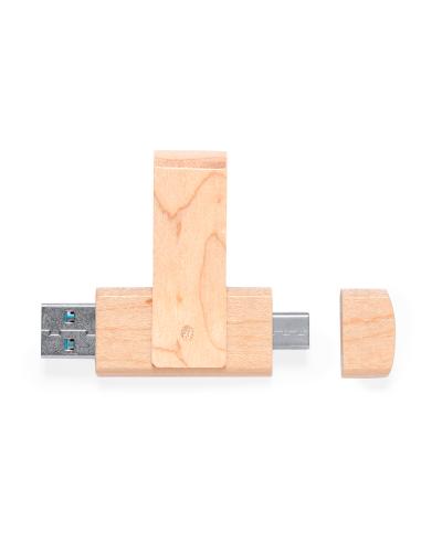 Memoria USB de madera Kluivert OTG 16GB PERSONALIZABLE