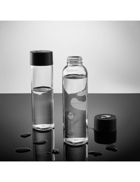 Botella de cristal Gastro Edition Rouen con tapón negro 750ml PERSONALIZABLE