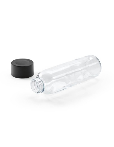 Botella de cristal Gastro Edition Rouen con tapón negro 750ml PERSONALIZABLE
