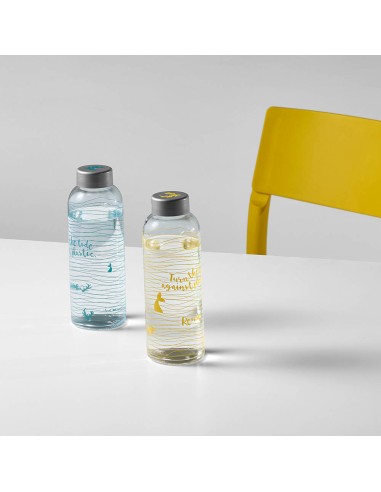 Botella de cristal Gastro Edition Angers con tapón plata 500ml PERSONALIZABLE