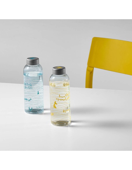 Botella de cristal Gastro Edition Angers con tapón plata 500ml PERSONALIZABLE