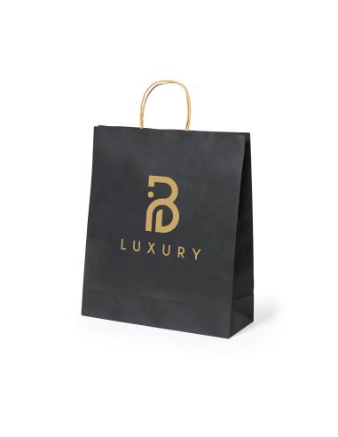 Bolsa de papel reciclado Mepus 100g/m2 color negro PERSONALIZABLE