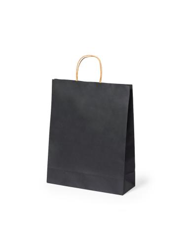 Bolsa de papel reciclado Linel 100g/m2 color negro PERSONALIZABLE