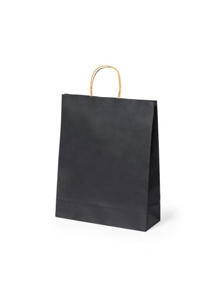 Bolsa de papel reciclado Linel 100g/m2 color negro PERSONALIZABLE