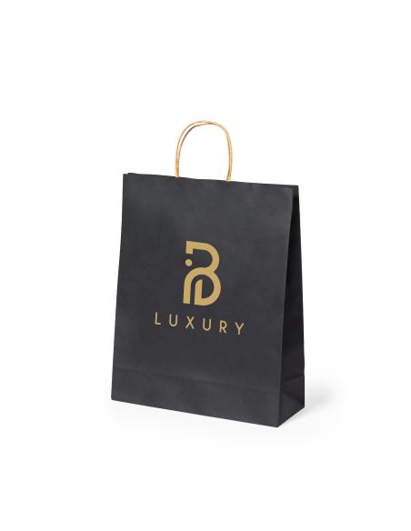 Bolsa de papel reciclado Linel 100g/m2 color negro PERSONALIZABLE