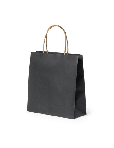 Bolsa de papel reciclado Fortis 100g/m2 pequeña color negro PERSONALIZABLE
