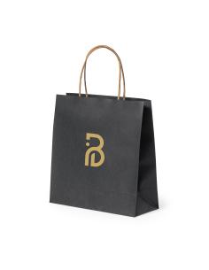 Bolsa de papel reciclado Fortis 100g/m2 pequeña color negro PERSONALIZABLE 2