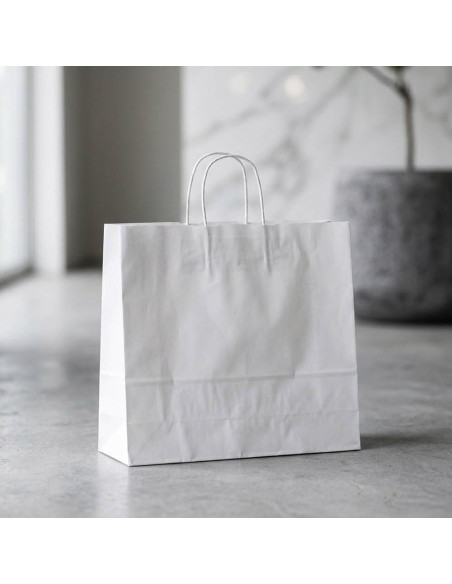 Bolsa de papel Etna 100g/m2 grande y ancha color blanco PERSONALIZABLE