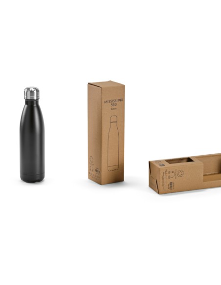 Botella de acero inoxidable reciclado Mississippi doble capa colores mate 530ml PERSONALIZABLE