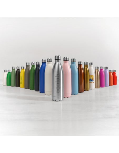 Botella de acero inoxidable reciclado Mississippi doble capa colores mate 530ml PERSONALIZABLE