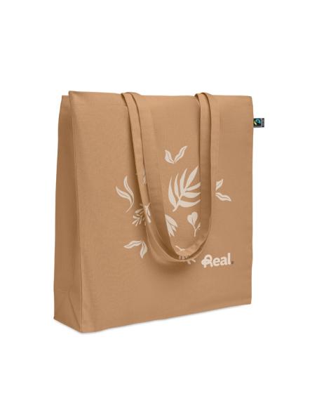 Bolsa de tela Aracena algodón Fairtrade 180g/m2 con fuelle PERSONALIZABLE